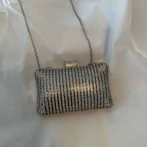 Silver Clutch Rhinestone Bag